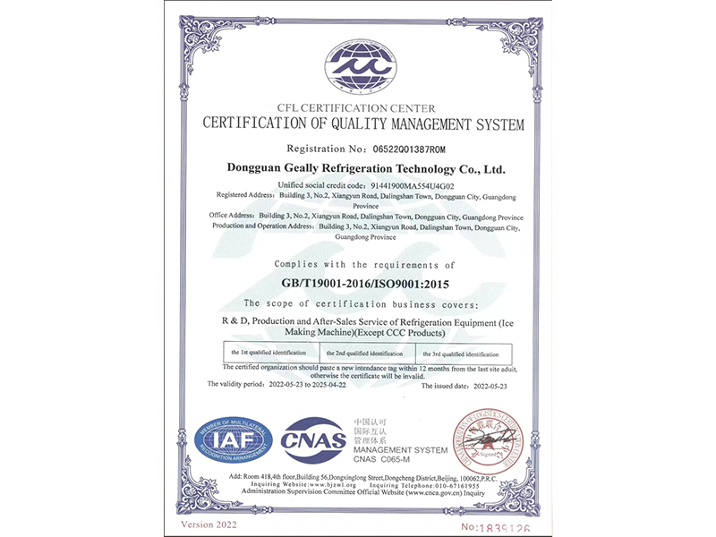 若你安好便是晴天ISO9001英文证书